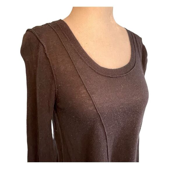 Ruby Moon Scoop Neck Sweater Black Knit Mesh Panels M - Picture 2 of 6